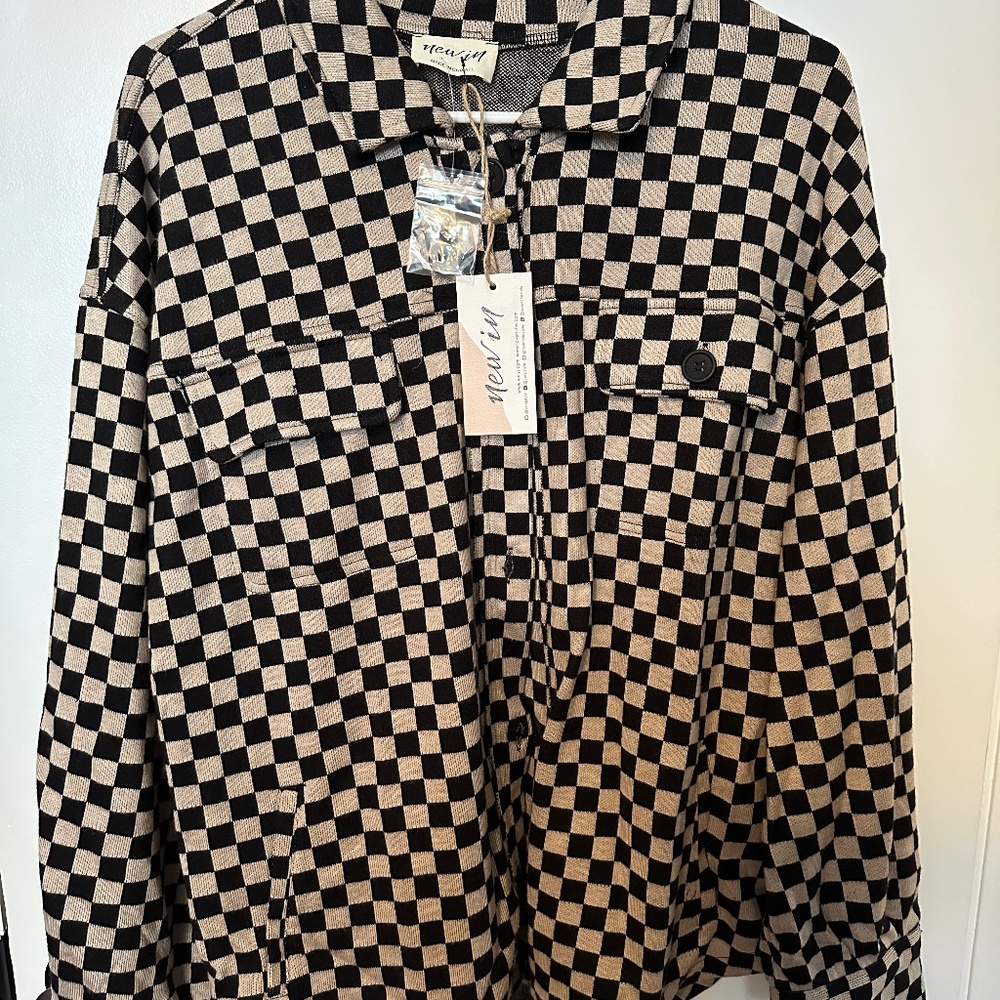 Checkered Button up Shacket